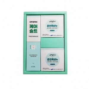 천연愛바이오,[임상완료 : 케어솔트치약세트 3P] 구강균 및 구취 완화 잇몸 케어 자연유래계면활성제 치약과 수제비누 세트